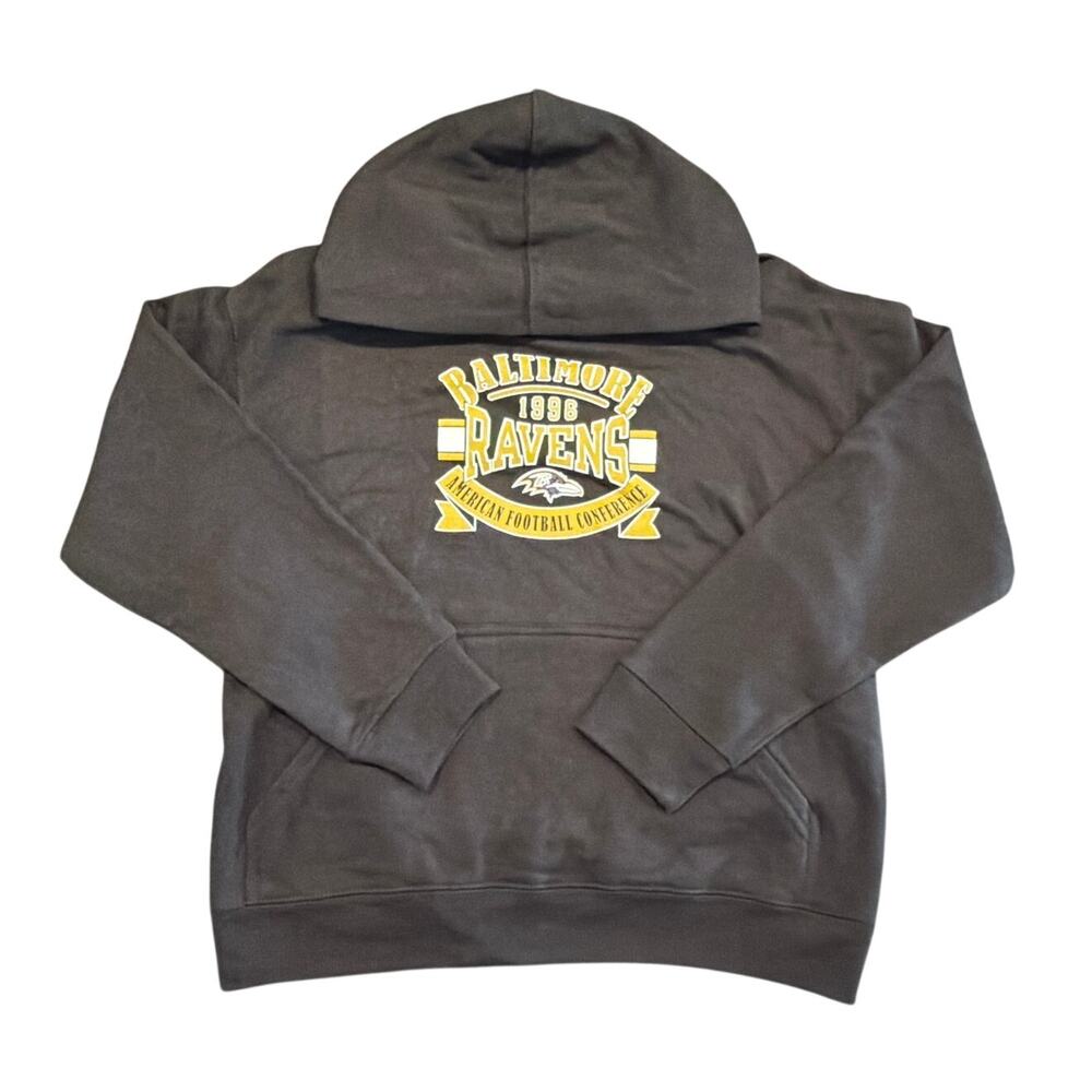 NWT OuterStuff Baltimore Ravens AFC Pullover Hoodie, Youth Medium 10/12, Black